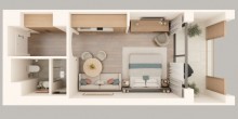 1 room Arabian Ranches Sea Breeze Studio Apartment 3D Tour, -5