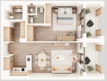 Arabian Ranches Sea Breeze E Tower 2 otaqlı dəniz mənzərəli mənzil satılır, -7